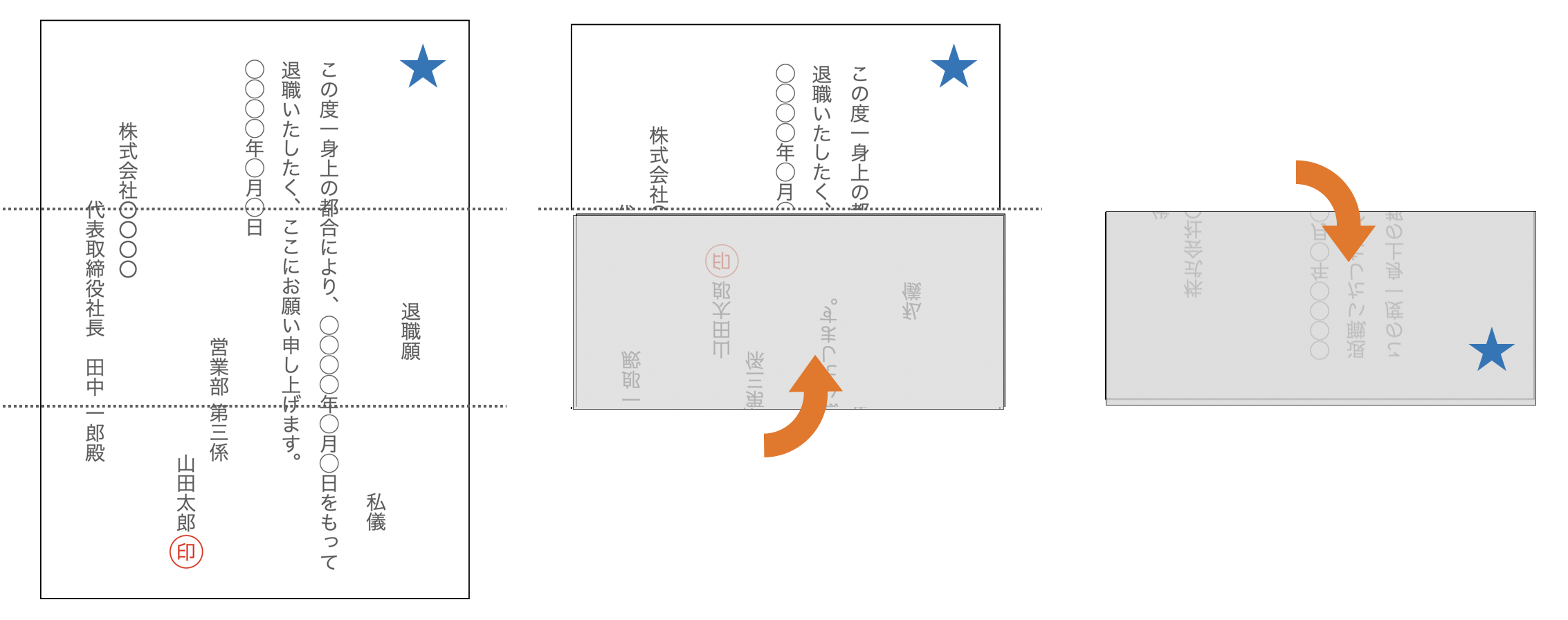 三つ折り