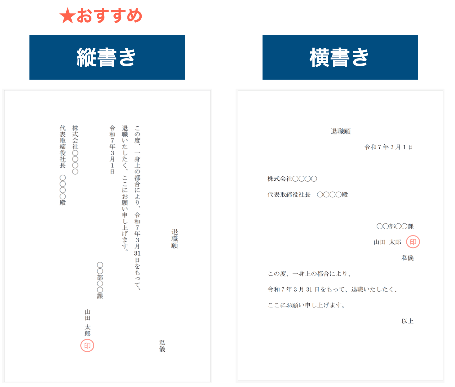 縦書きと横書き