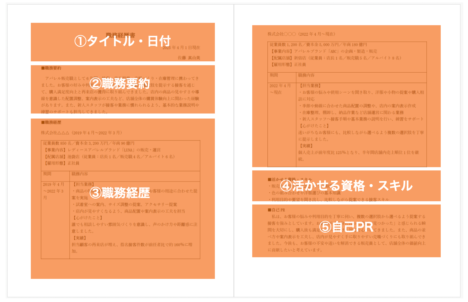 職務経歴書の構成