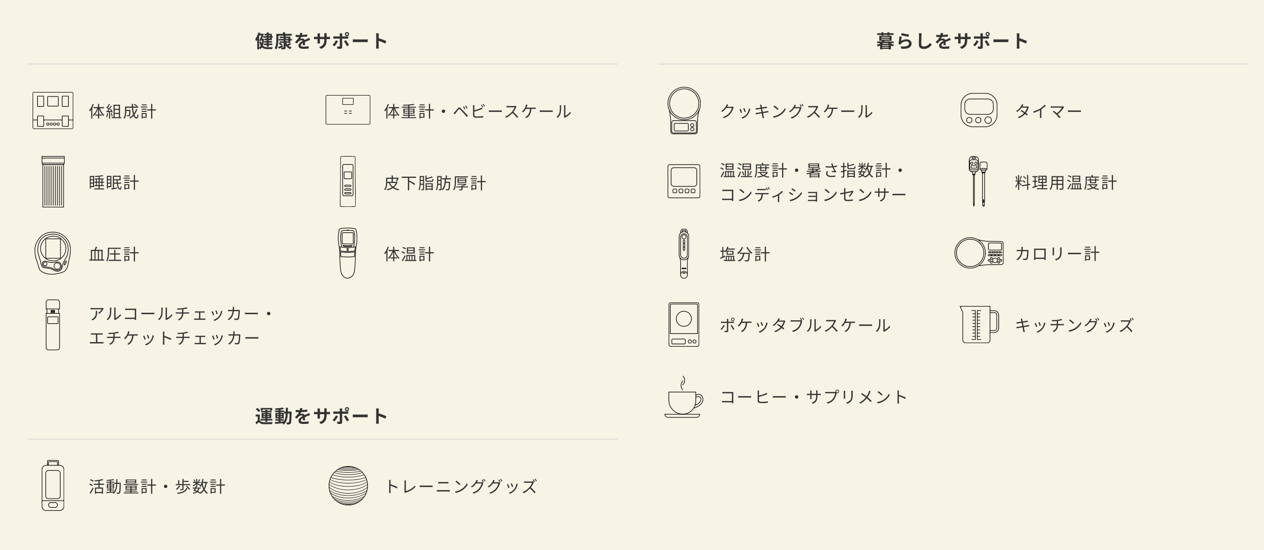 タニタの製品