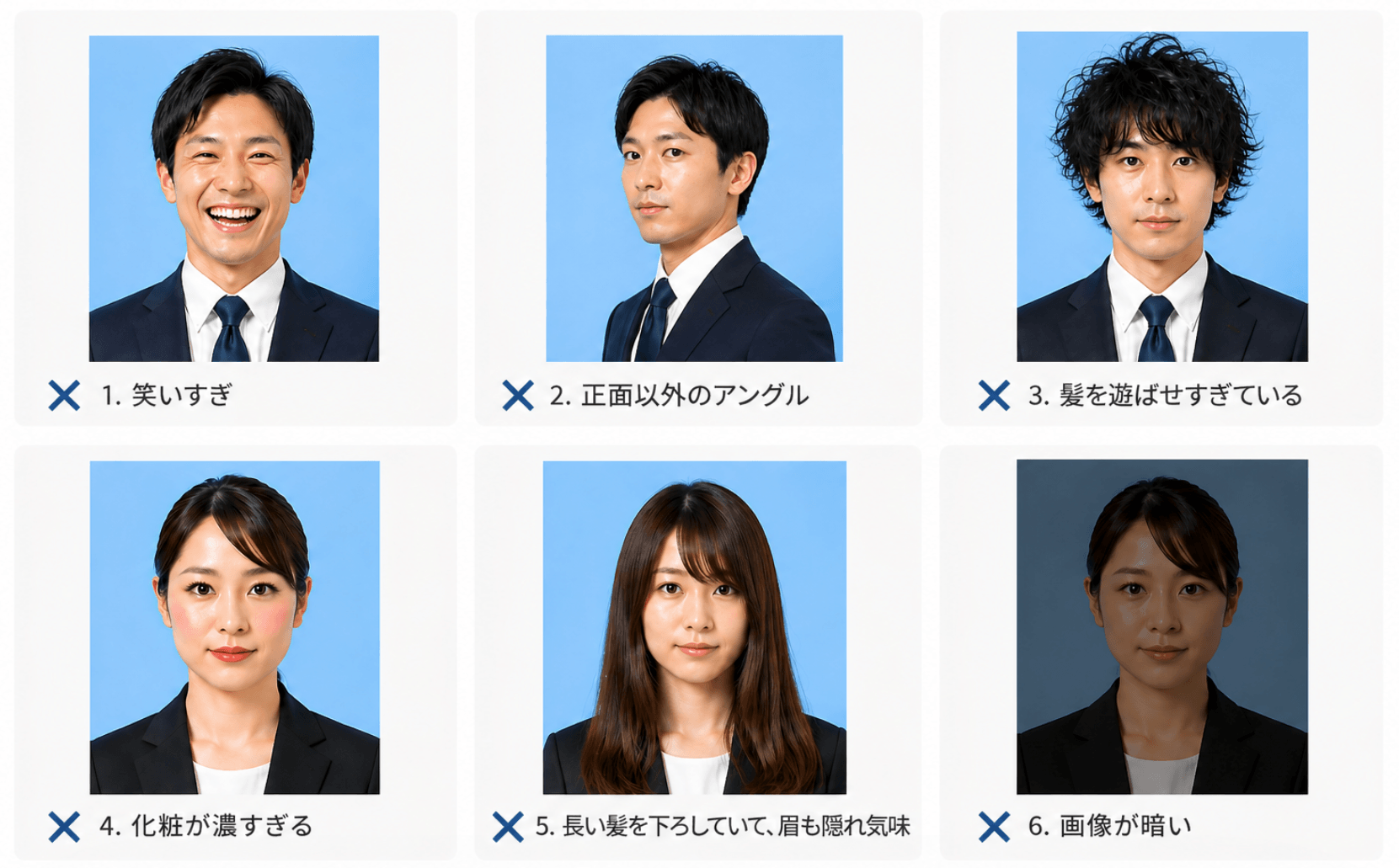 履歴書写真のng事例