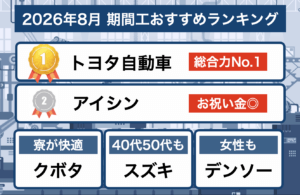 期間工おすすめ2026年8月