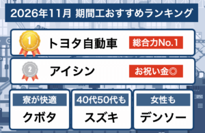 期間工おすすめ2026年11月